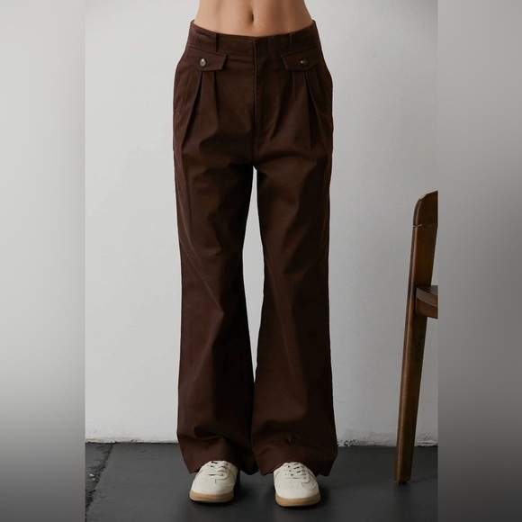 Crescent Colored Denim Pants in Chocolate - Picture 1 of 7